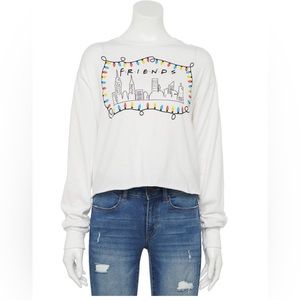 Friends christmas lights long sleeve cropped shirt Size L